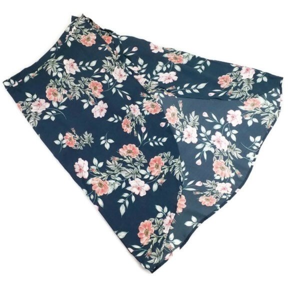 Leith Grey Green Garden Floral Print Wrap Skirt With Shorts Womens Size XXL, 2XL - Picture 2 of 8